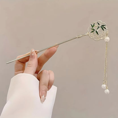 Floral Tassel Hair Sticks — Single or 6-Piece Set