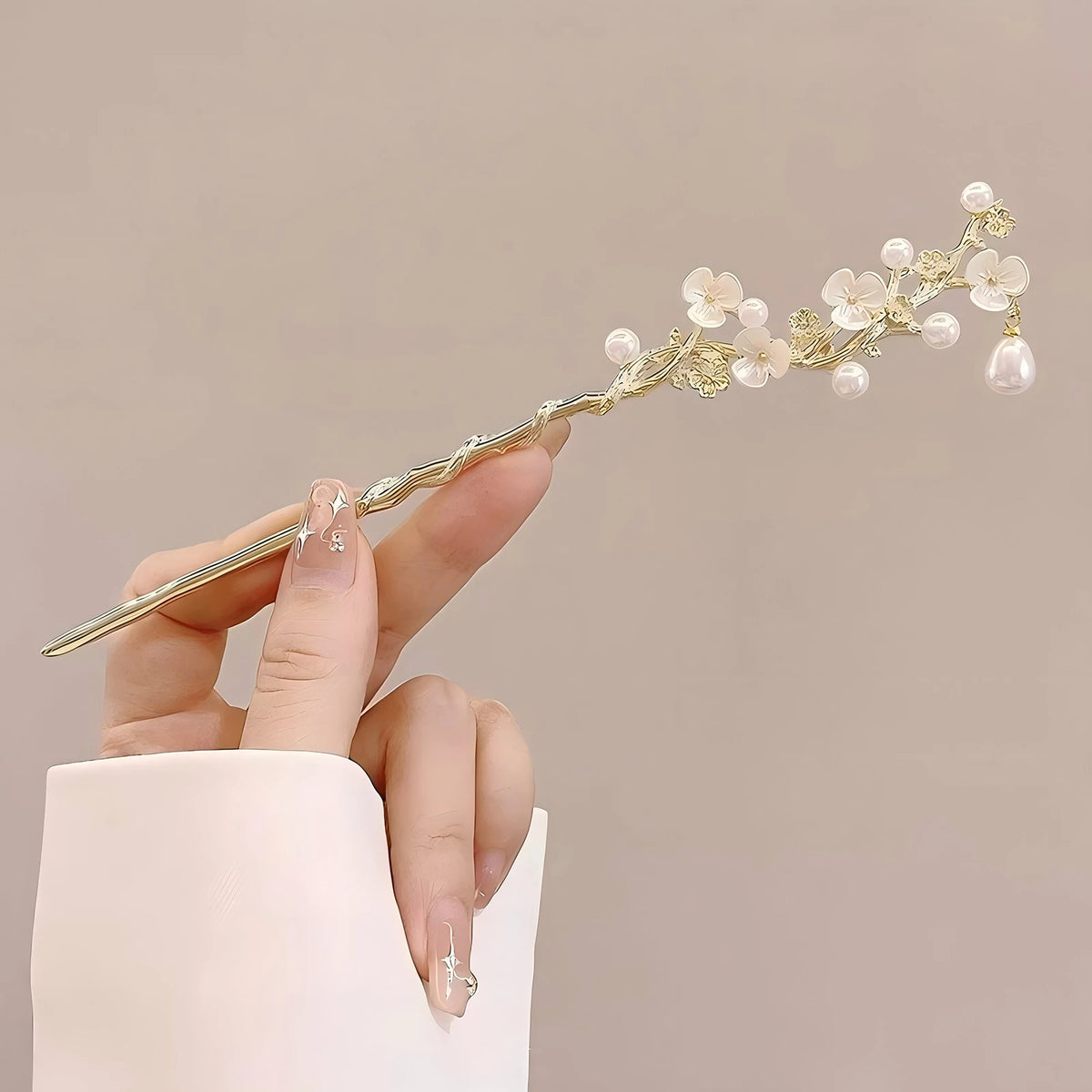 Floral Tassel Hair Sticks — Single or 6-Piece Set