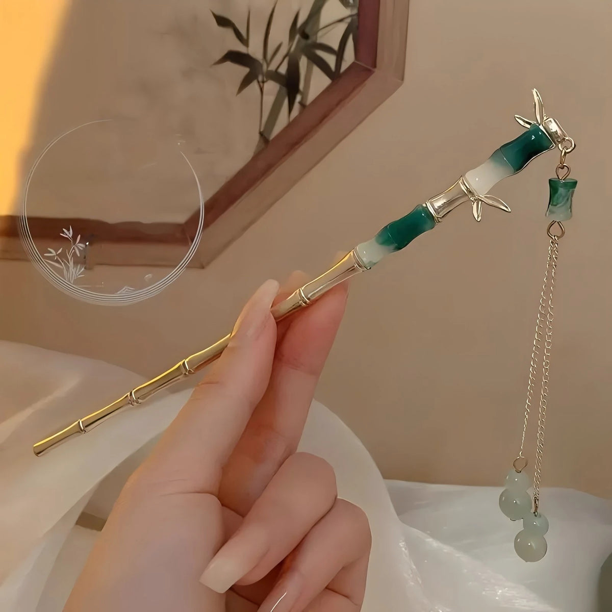 Floral Tassel Hair Sticks — Single or 6-Piece Set